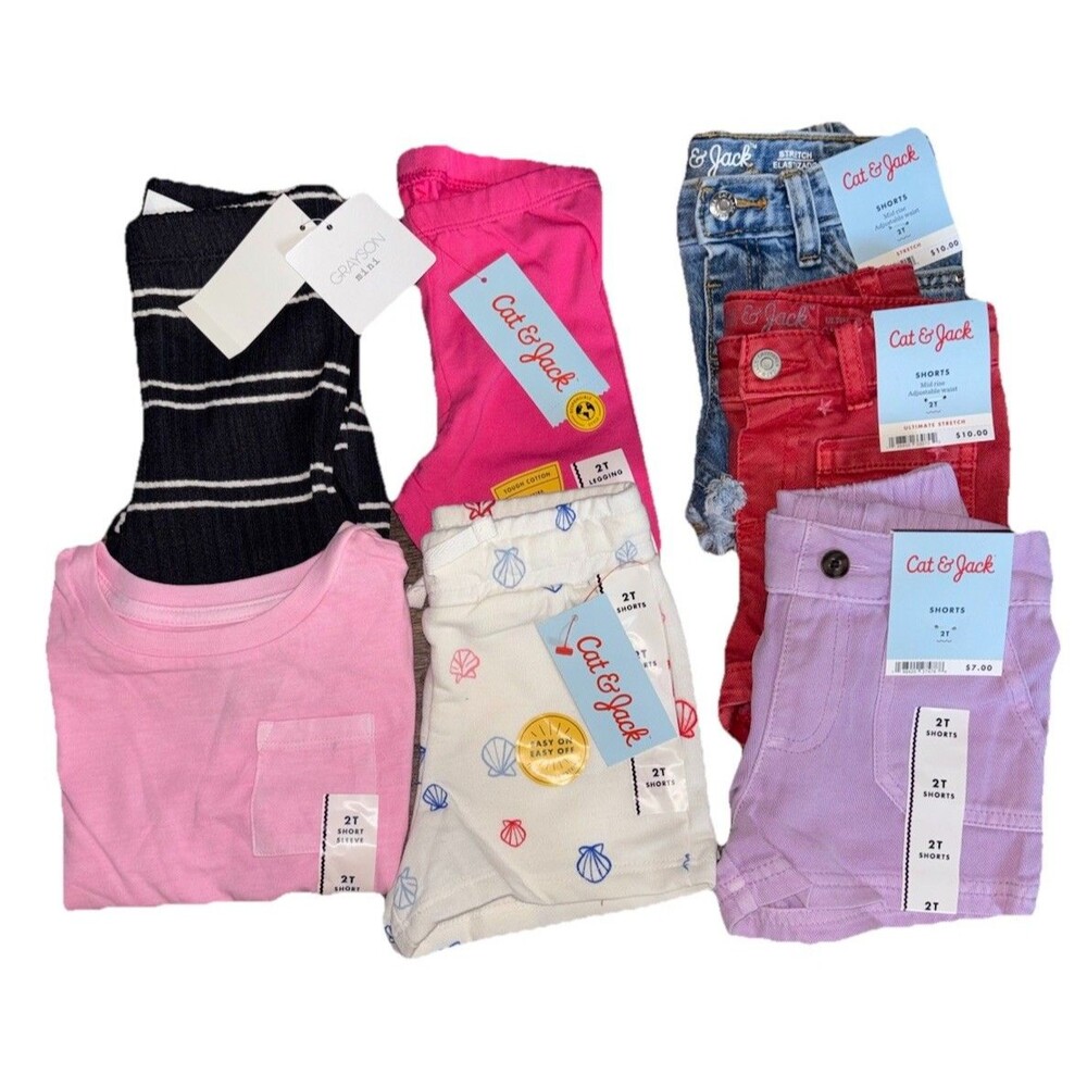 Cat & Jack Grayson Mini 2T Girl’s 7pc Clothing Lot NWT